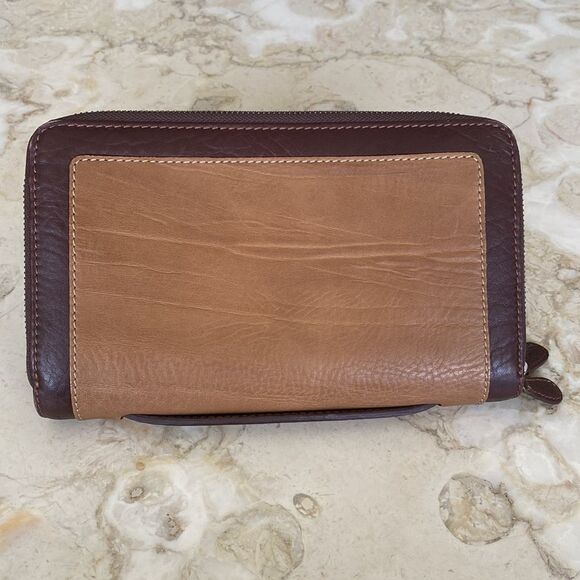 SKAP Leather Zippered Travel Wallet Large Unisex - Picture 2 of 14